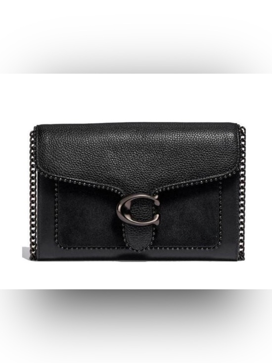 Coach Handbags - Coach Black Leather & Suede C Clasp Wallet